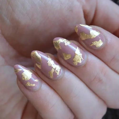 Gold Leaf Nail Designs