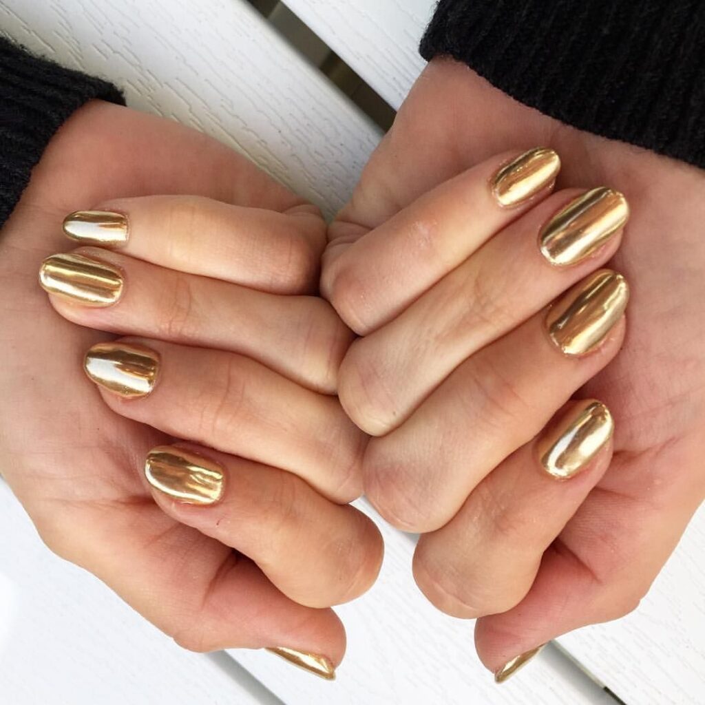 Gold Chrome Nails