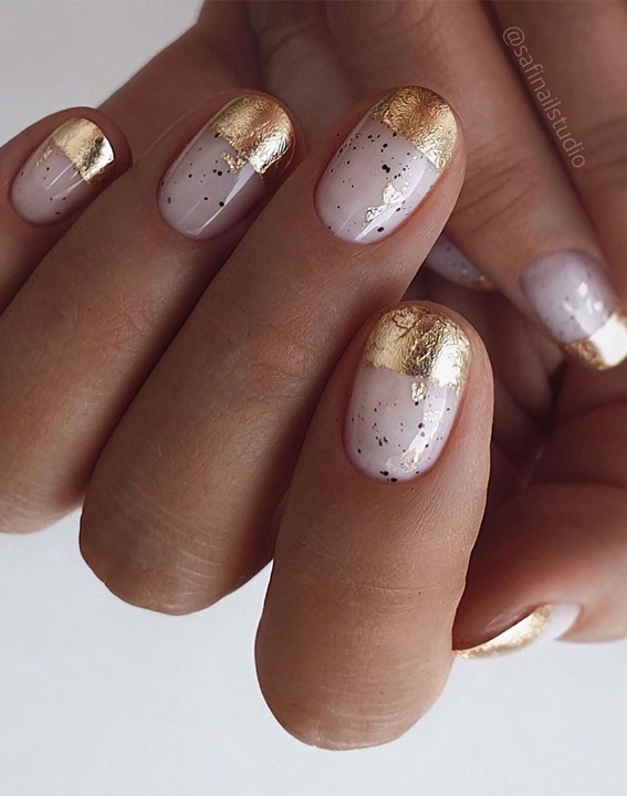 Gold Foil French Tips