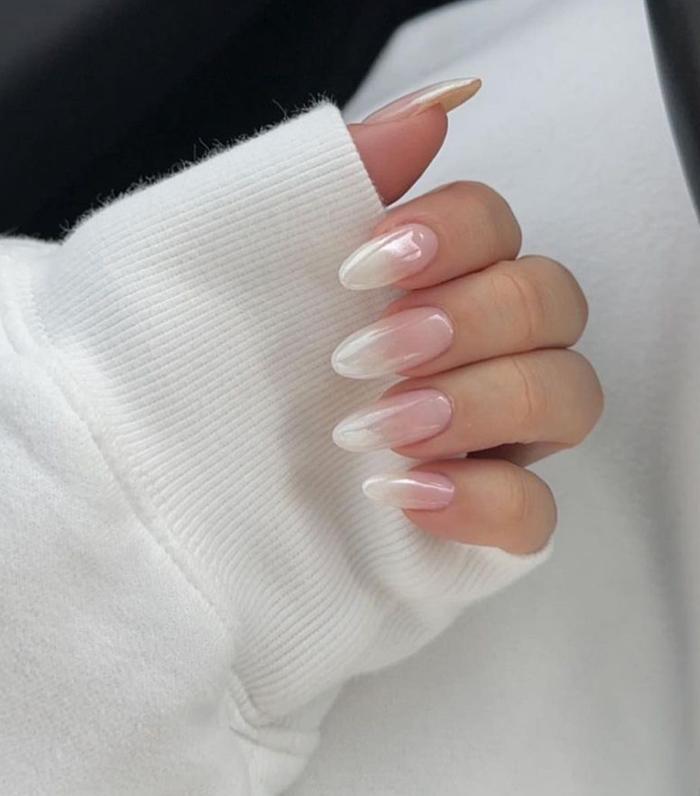 Milky Nude Gradient Nails
